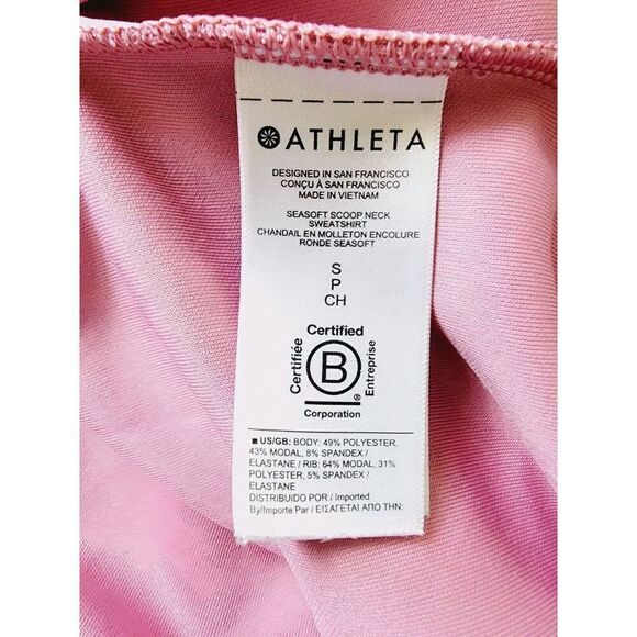 Athleta PS Sea Soft Scoop Neck Mauve Pink Sweatshirt LS‎ Stretch - Picture 7 of 7